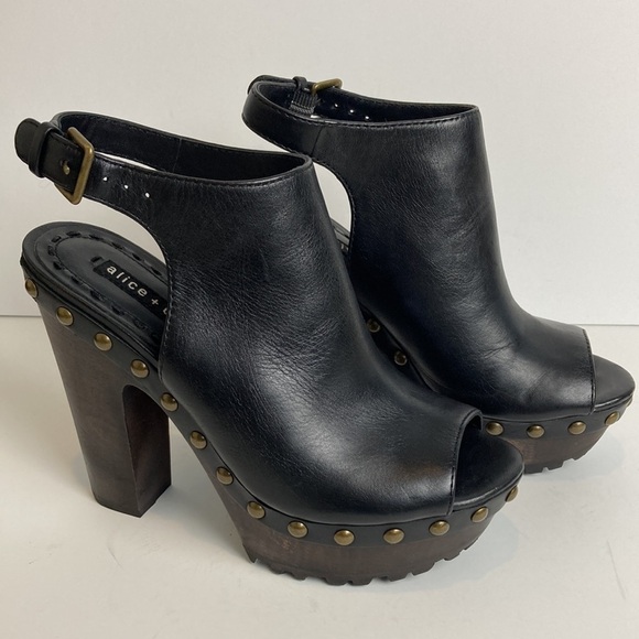 ALICE + OLIVIA 'Sharon' Leather Platform Clogs Size EU 36 (US 6) - Picture 6 of 16